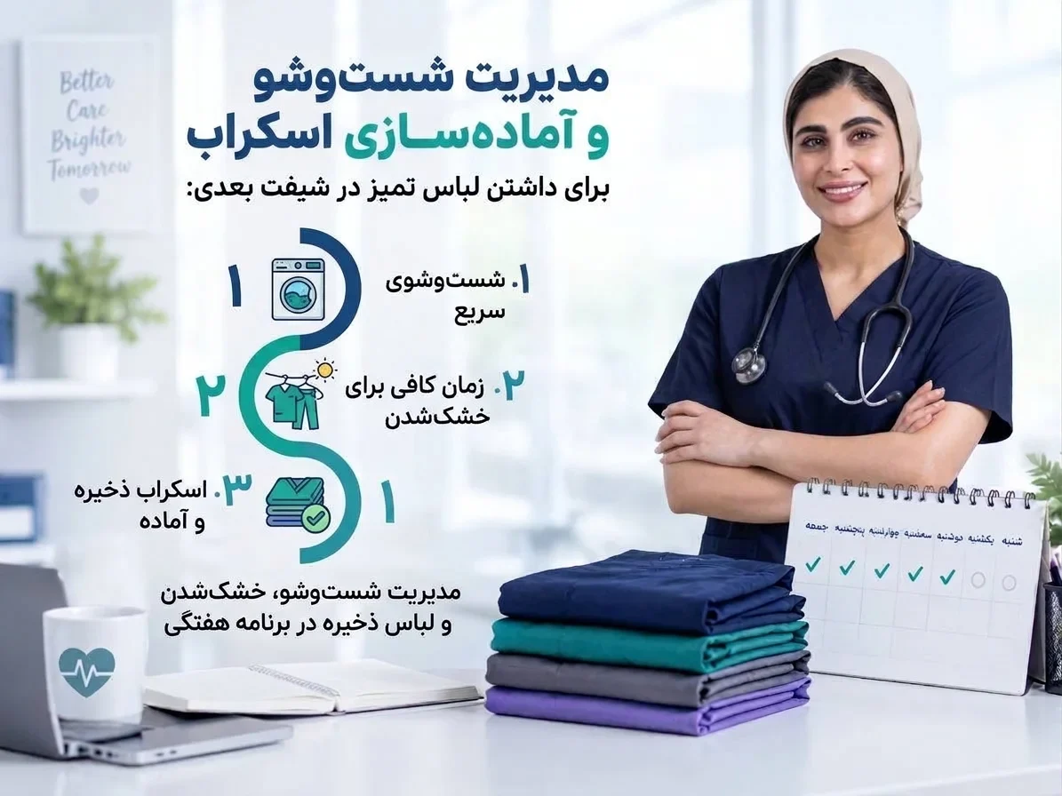 اسکراب تمیز و آماده برای استفاده در شیفت بعدی