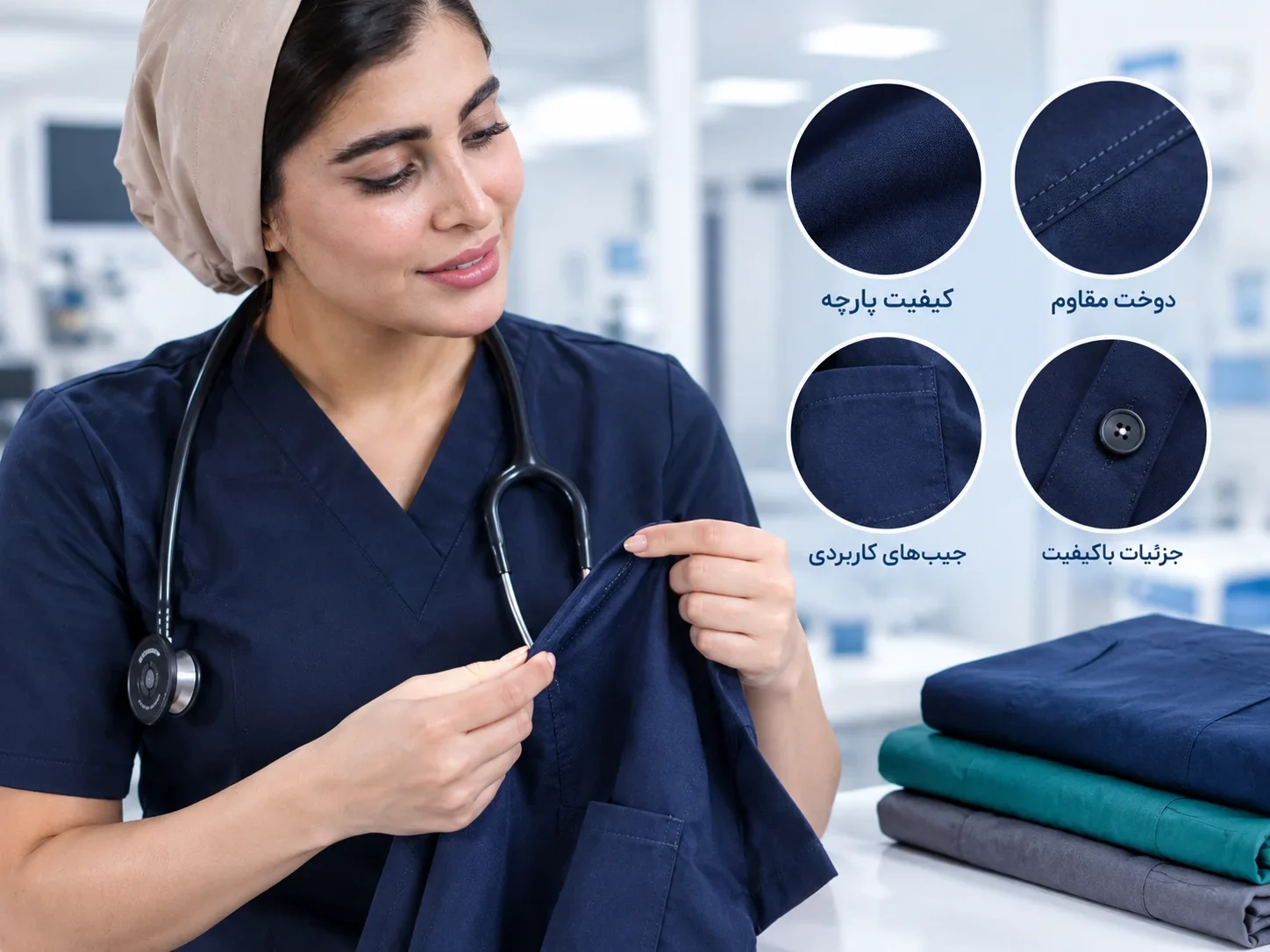 بررسی کیفیت پارچه و دوخت برای افزایش عمر مفید اسکراب پزشکی